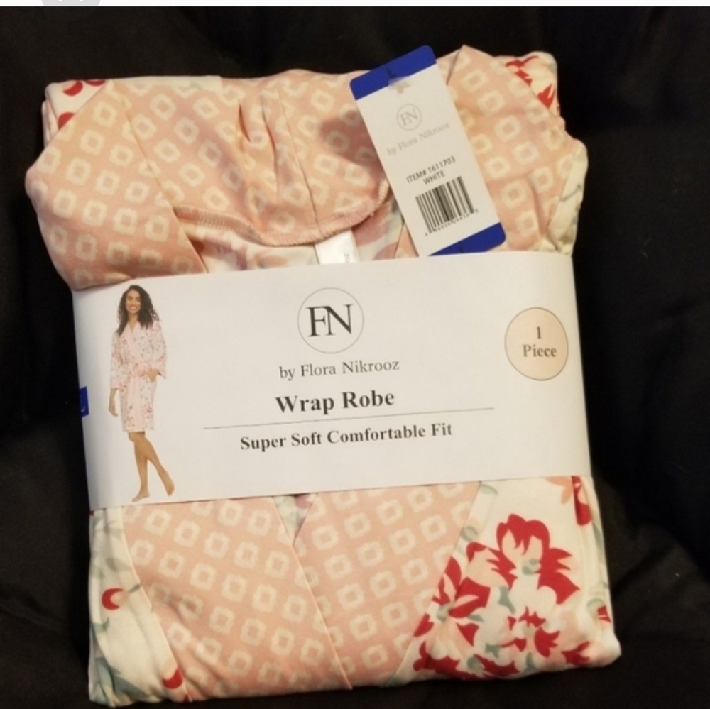 Flora Nikrooz Pink and Red Wrap Robe